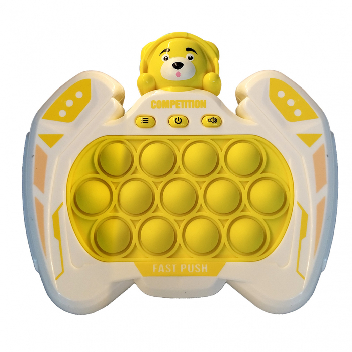 Joc Pop It electronic, interactiv, consola pentru copii si adulti, Antistres, Sunete si Lumini, Portabil, multe Niveluri, 4 Moduri, Multiplayer, Memorie, Score Mode, Squeeze Poppet, Antistres, Ursulet [1]