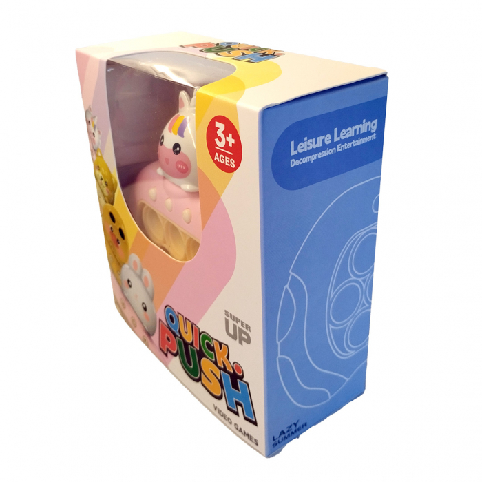 Joc Pop It electronic, interactiv, consola pentru copii si adulti, Antistres, Sunete si Lumini, Portabil, multe Niveluri, 4 Moduri, Multiplayer, Memorie, Score Mode, Squeeze Poppet, Antistres, Unicorn [4]