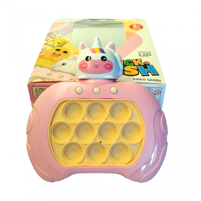 Joc Pop It electronic, interactiv, consola pentru copii si adulti, Antistres, Sunete si Lumini, Portabil, multe Niveluri, 4 Moduri, Multiplayer, Memorie, Score Mode, Squeeze Poppet, Antistres, Unicorn [7]