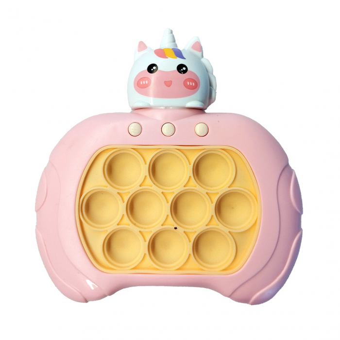 Joc Pop It electronic, interactiv, consola pentru copii si adulti, Antistres, Sunete si Lumini, Portabil, multe Niveluri, 4 Moduri, Multiplayer, Memorie, Score Mode, Squeeze Poppet, Antistres, Unicorn [1]