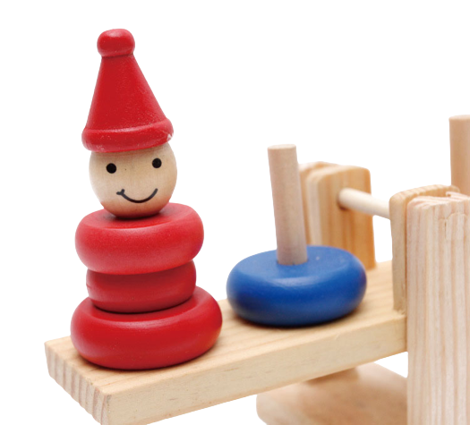 Jucarie educativa din lemn Montessori, Balanta pentru echilibru si sortare cu Clovni colorat [6]