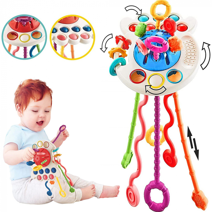 Jucarie educationala Montessori pentru bebelusi, invatare timpurie, dezvoltare senzoriala, dentitie fara BPA, 1-3 ani [4]