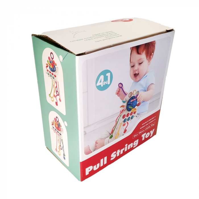 Jucarie educationala Montessori pentru bebelusi, invatare timpurie, dezvoltare senzoriala, dentitie fara BPA, 1-3 ani, rosu - oem [6]
