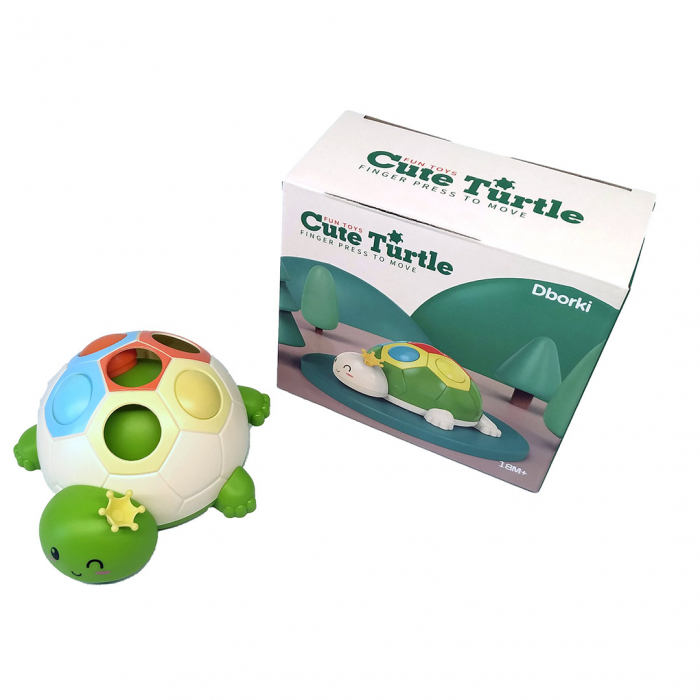 Jucarie interactiva Montessori pentru copii, Dezvoltare Motricitate fina, 18 luni, Broscuta cu buline, multicolor - Fun Toys [11]