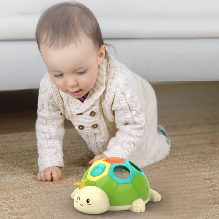 Jucarie interactiva Montessori pentru copii, Dezvoltare Motricitate fina, 18 luni, Broscuta cu buline, multicolor - Fun Toys [2]