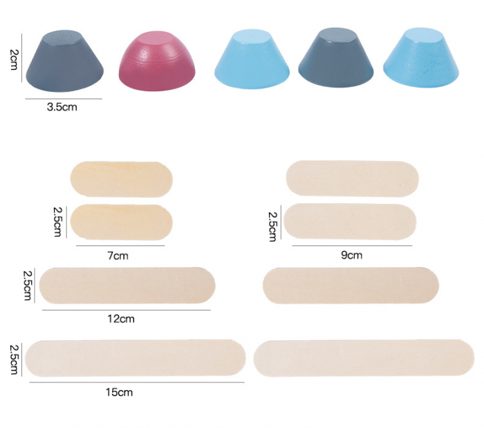 Jucarie educativa Montessori pentru copii, set 24 piese figurine si forme de lemn pentru stivuire, Animal Balance Jenga, 3 ani, Edujucarii [4]