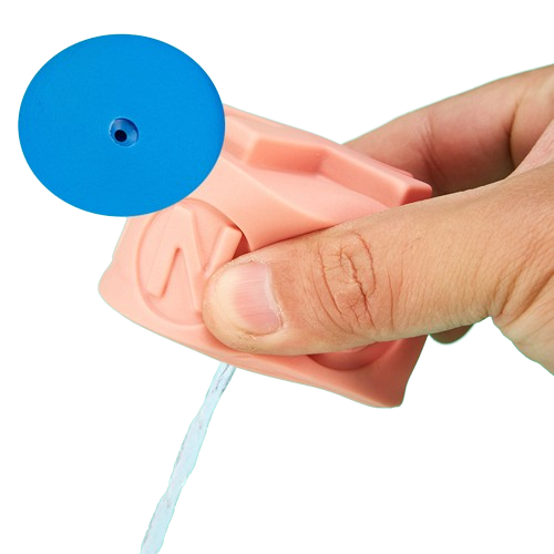 Jucarie educativa senzoriala pentru bebelusi, cuburi turn de stivuire din silicon, 7 piese, Porcusor, 3 luni+, Edujucarii [8]