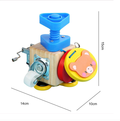 Jucarie educativa si interactiva, Cub Montessori cu activitati senzoriale pentru copii, Busy Cube, 3 ani+, Edujucarii [5]