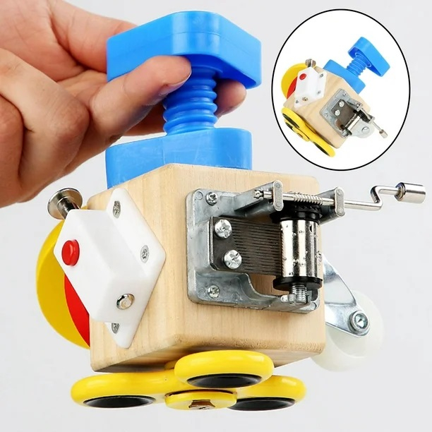 Jucarie educativa si interactiva, Cub Montessori cu activitati senzoriale pentru copii, Busy Cube, 3 ani+, Edujucarii [2]