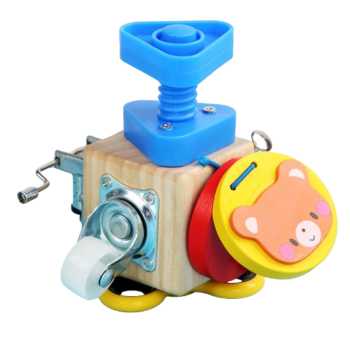 Jucarie educativa si interactiva, Cub Montessori cu activitati senzoriale pentru copii, Busy Cube, 3 ani+, Edujucarii [6]
