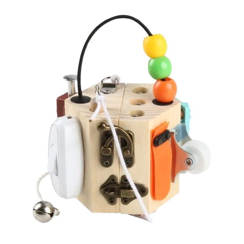 Cub Montessori  14 in 1 cu activitati senzoriale pentru copii, Busy Cube, 3 ani+, Edujucarii [1]