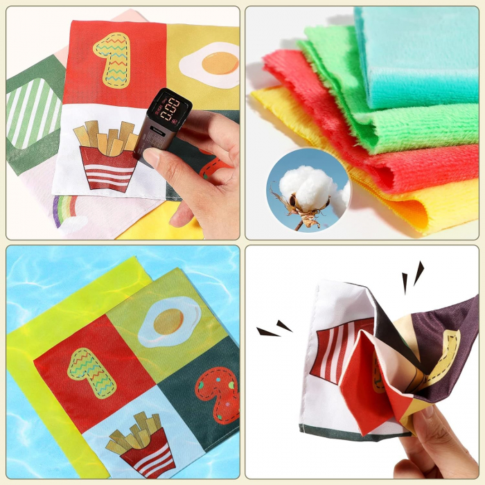 Jucarie educativa si senzoriala bebe, Cutie cu batiste, material textil, Montessori, Autobuz cu animale, EduJucarii, 3 luni+ [7]