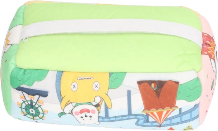 Jucarie educativa si senzoriala bebe, Cutie cu batiste, material textil, Montessori, Lumea circului, EduJucarii, 3 luni+ [7]