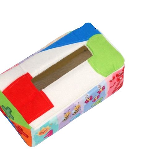 Jucarie educativa si senzoriala bebe, Cutie cu batiste, material textil, Montessori, Litere si forme geometrice, EduJucarii, 3 luni+ [8]