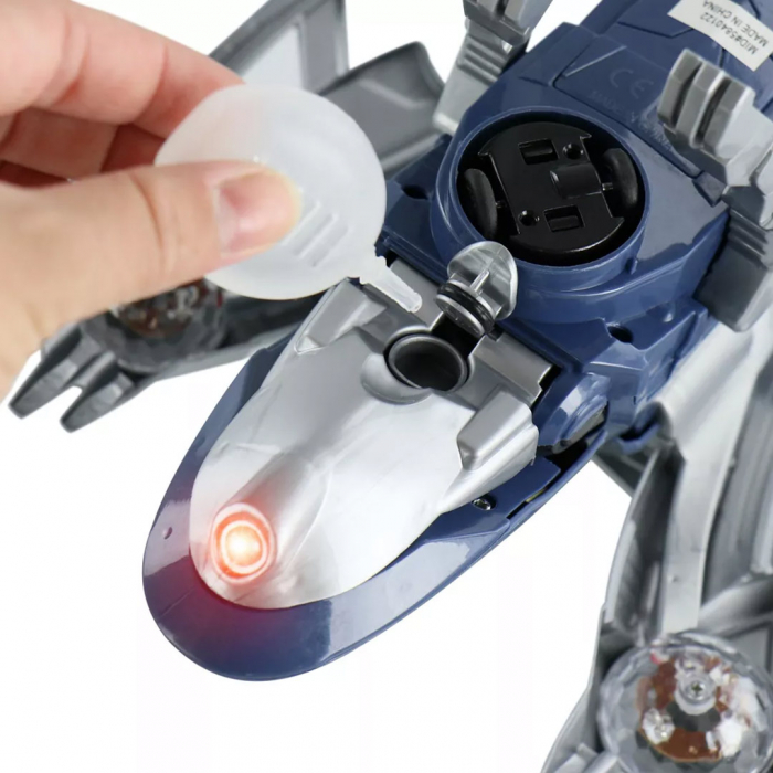Jucarie interactiva 2 in 1, Elicopter transformabil in Dinozaur, cu sunete, lumini si pulverizator de apa, 25 cm [8]