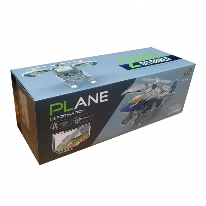 Jucarie interactiva 2 in 1, Elicopter transformabil in Dinozaur, cu sunete, lumini si pulverizator de apa, 25 cm [10]