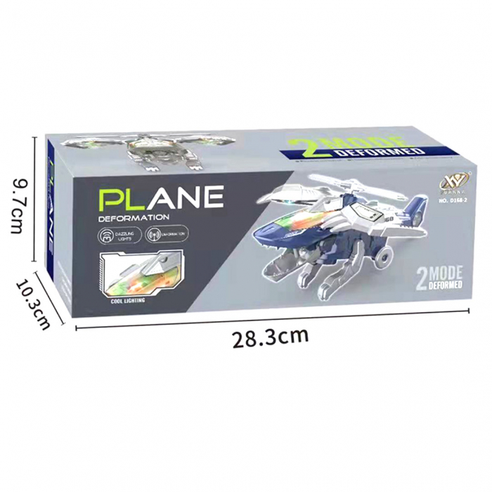 Jucarie interactiva 2 in 1, Elicopter transformabil in Dinozaur, cu sunete, lumini si pulverizator de apa, 25 cm [4]