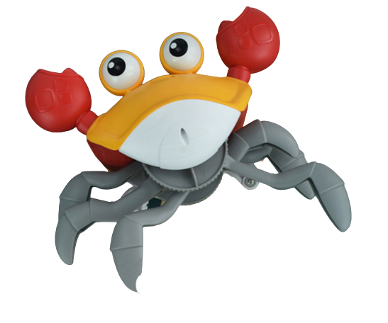 Jucarie interactiva Crab cu sunete, lumini, se deplaseaza si canta, senzori pentru obstacole, jucarie pe inductie, cablu incarcare USB, 3 ani+, galben, Edujucarii [3]