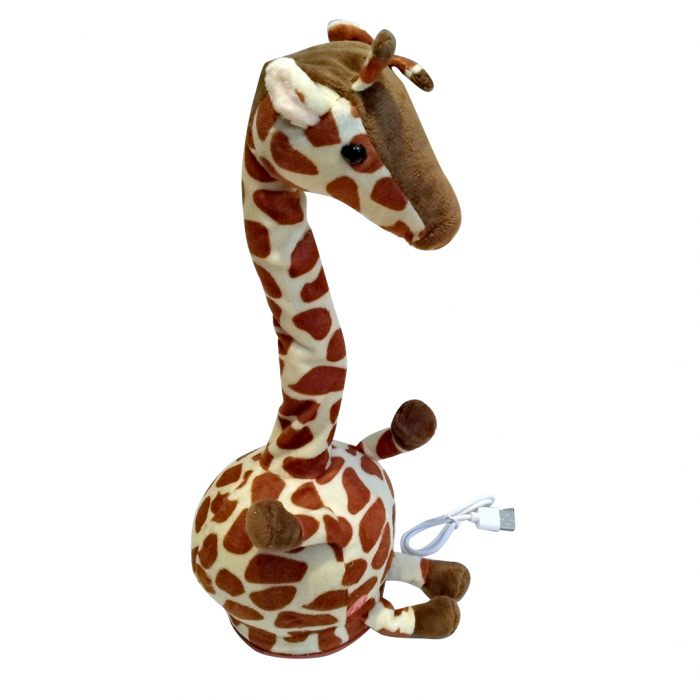 Jucarie interactiva Girafa din plus, Cactus Vorbitor, Dansator, Canta, Danseaza, Vorbeste si Inregistreaza, 20 melodii pentru copii, Lumini 32 cm, cu incarcare usb [1]