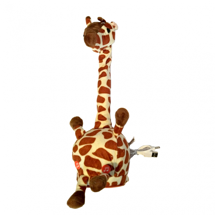 Jucarie interactiva Girafa din plus, Cactus Vorbitor, Dansator, Canta, Danseaza, Vorbeste si Inregistreaza, 20 melodii pentru copii, Lumini 32 cm, cu incarcare usb [4]