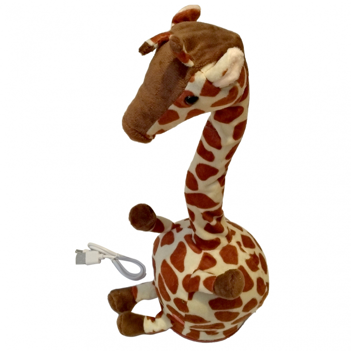Jucarie interactiva Girafa din plus, Cactus Vorbitor, Dansator, Canta, Danseaza, Vorbeste si Inregistreaza, 20 melodii pentru copii, Lumini 32 cm, cu incarcare usb [2]