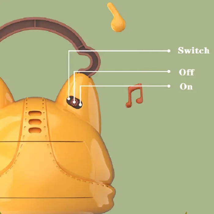 Jucarie interactiva pentru bebelusi, cu sunete si buton play, 14 sunete diferite, Acordeon, Catelusul Corgi, 30 x 9 cm, Portocaliu [6]