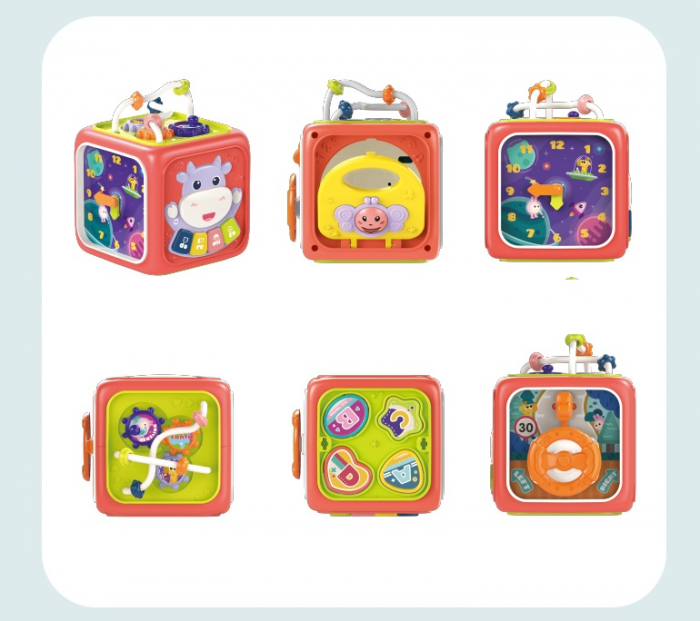 Jucarie interactiva si educativa 6 in 1 cu sunete si lumini, centru de activitati multiple, rosu, 3 ani+, Edujucarii [3]