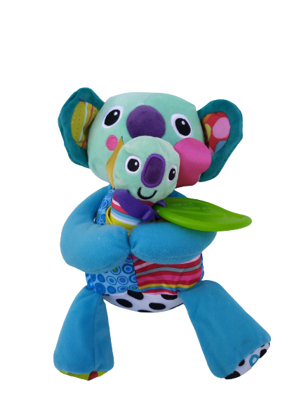 Jucarie pentru bebelusi, invatare timpurie, dezvoltare senzoriala, dentitie fara BPA, 0 luni, multicolor, Ursulet Koala cu puiut - EDUJUCARII [3]
