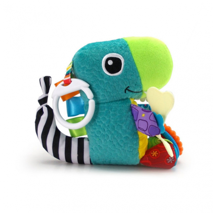 Jucarie pentru bebelusi, invatare timpurie, dezvoltare senzoriala, dentitie fara BPA, 0 luni, multicolor, Dinozaur T-rex - EDUJUCARII [2]