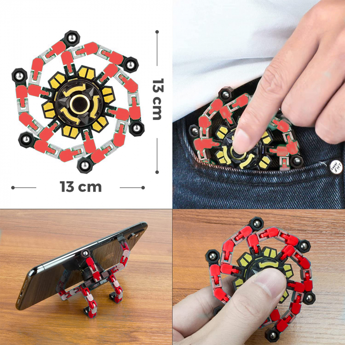 Jucărie senzorială amuzantă anti-stres pentru copii și adulți - Fidget Spinner transformabil [3]