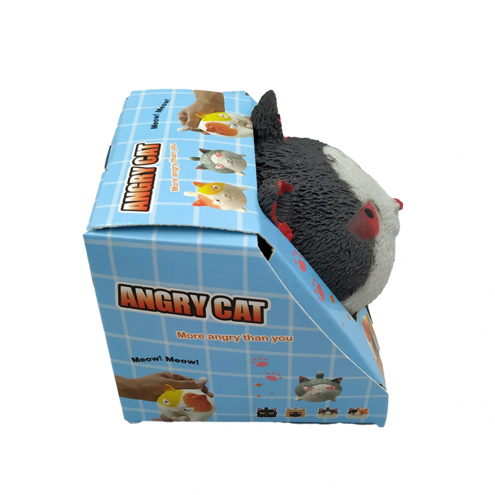 Jucarie Squeeze Squishy antistres Pop Fidget pentru copii si adulti Pisica, culoare gri, Edujucarii [8]