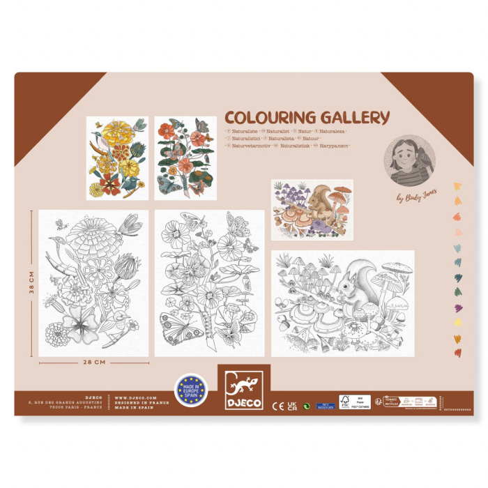 Mapa cu 3 postere de colorat Natura, Djeco [6]