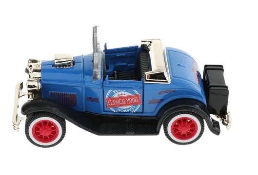 Masina de colectie, de epoca, vintage, decapotabila, cu lumini si sunete, albastru, 12x6x6 cm [4]