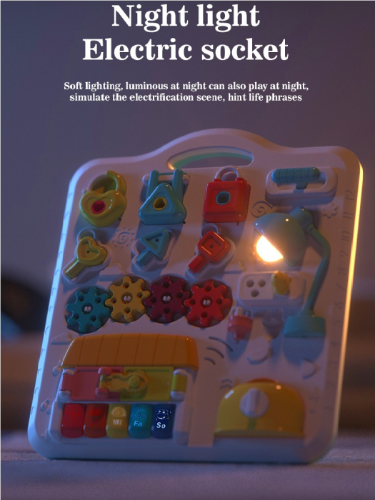 Masuta Interactiva Muzicala cu lumini si sunete, Panou Detasabil, Lampa Intermitenta cu Sunet, Volum Reglabil, 12 luni+ [8]