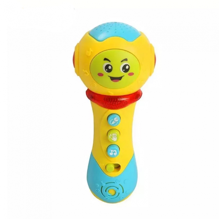 Microfon de jucarie interactiv 2 in 1, cu lumini si sunete, 4 butoane, 3 ani, O baby [2]