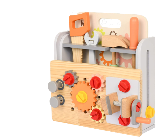 Mini Banc de Lucru Multifunctional cu Unelte din Lemn, Atelier de scule [2]