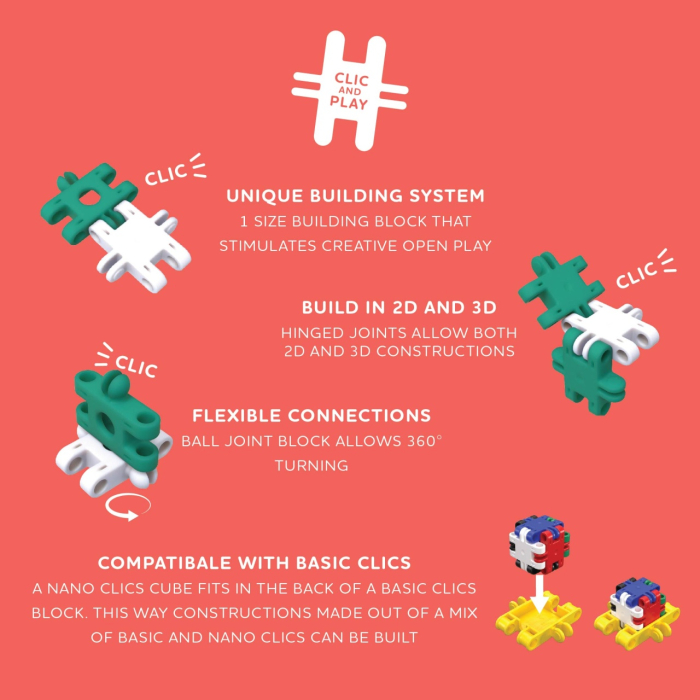 Nano Clics Pentru constructori creativi 250 piese, Clicformers [5]