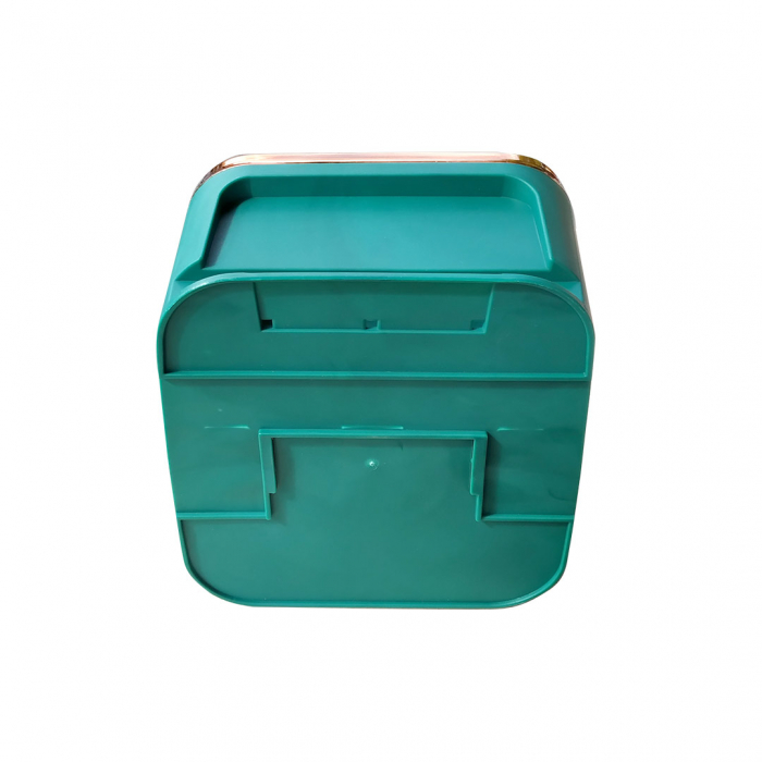 Organizator de Baie cu Sertar pentru Servetele si Suport Hartie Igienica 3-in-1 cu Tava si Suport pentru Telefon si Accesorii, Compartimentat, Culoare verde [6]