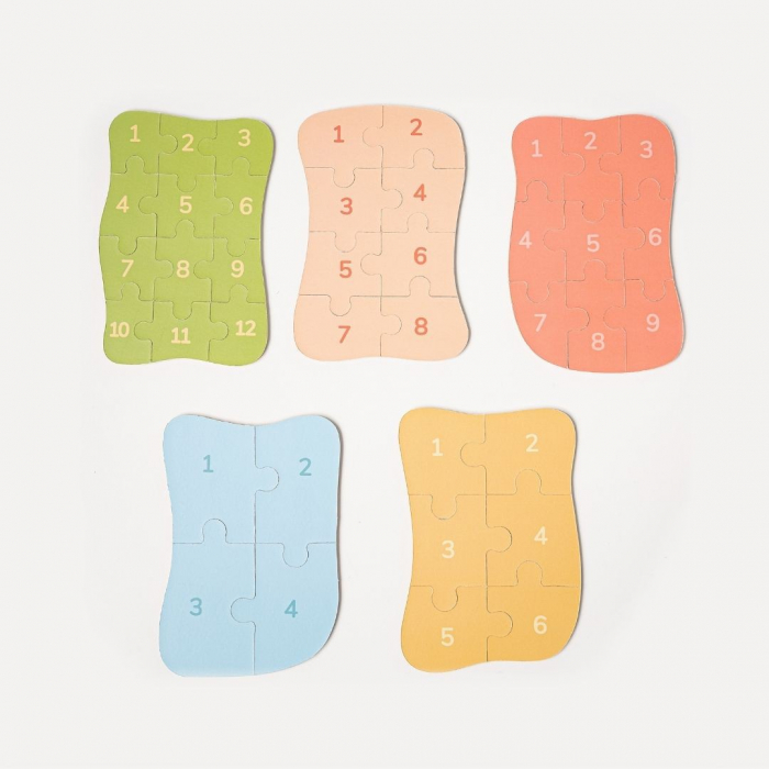 Pachet 3 Seturi de cate  5 Puzzles pentru incepatori, Diferite Nivele de Complexitate, Cutii Metalice, Printese, zane si sirene, Flamingo si animale de padure, Animale polare, 117 piese, 3 ani + [9]