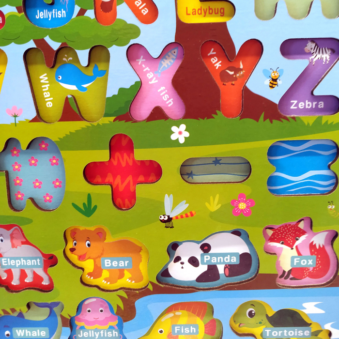 Placa Montessori, Joc logaritmic cu multiple activitati, Puzzle cu animale, cifre, litere, mijloace de transport,  Joc de pescuit, 5 activitati [7]