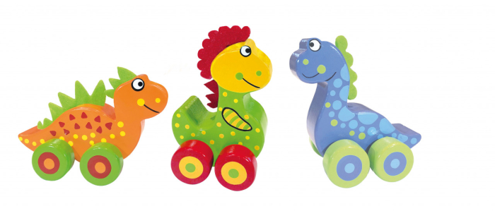 Primii mei dinozauri - set jucarii cu roti, Orange Tree Toys [3]