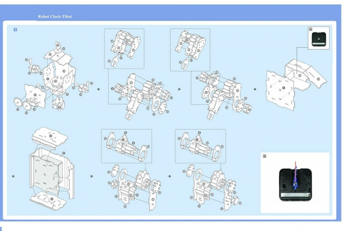 Puzzle 3D Ceas Robot Tibot, 90 piese, Un Mod Original de a Descoperi Timpul si Creativitatea, 5 ani+ [5]