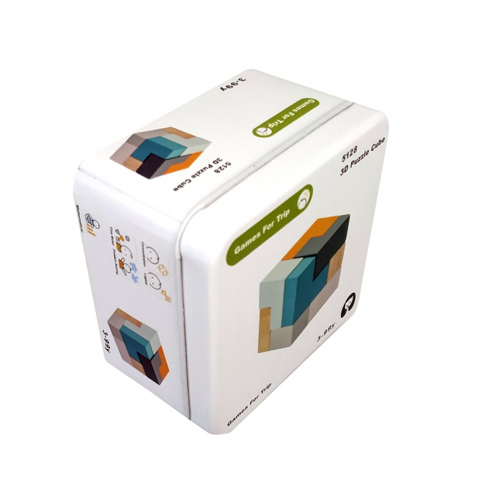 Puzzle 3D - Cube, lemn, multicolor, 3 ani [4]