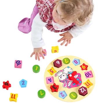 Puzzle, ceas din lemn pentru copii,  12 piese [2]