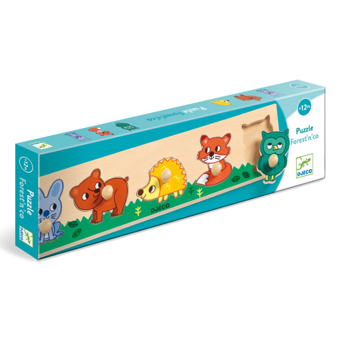 Puzzle cu buton Padure, Djeco [2]