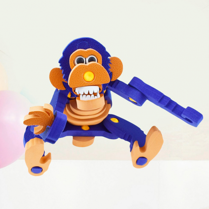 Puzzle de asamblare 3D pentru copii si adulti, Blocks Maimutica Cimpanzeu, 54 piese, spuma EVA [8]