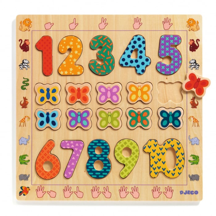 Puzzle din lemn Cifre, Djeco [1]