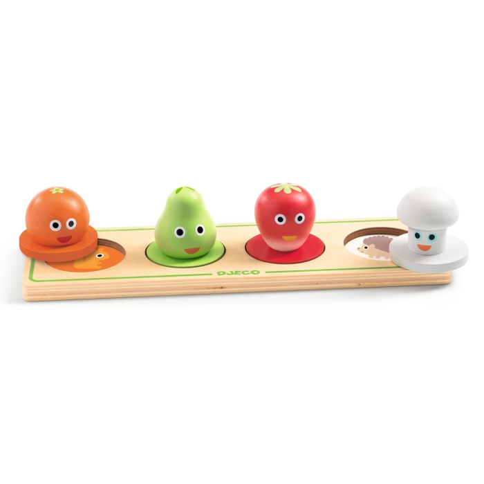 Puzzle din lemn Fructe si legume, Djeco [5]