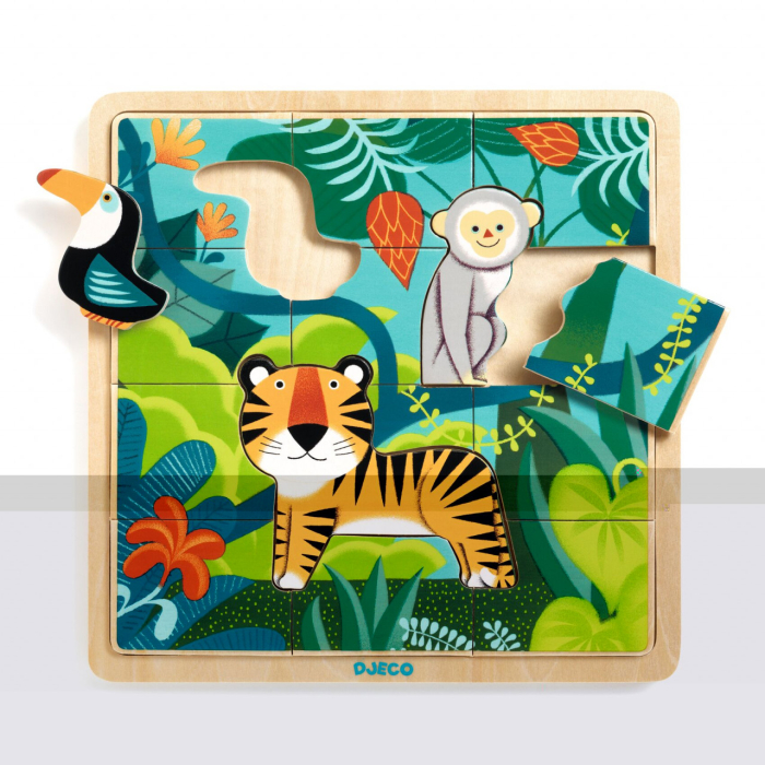 Puzzle din lemn Jungla, Djeco [4]
