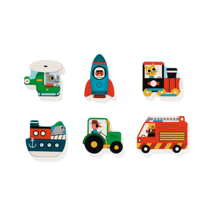 Puzzle din lemn Vroom-vroom, Djeco [6]